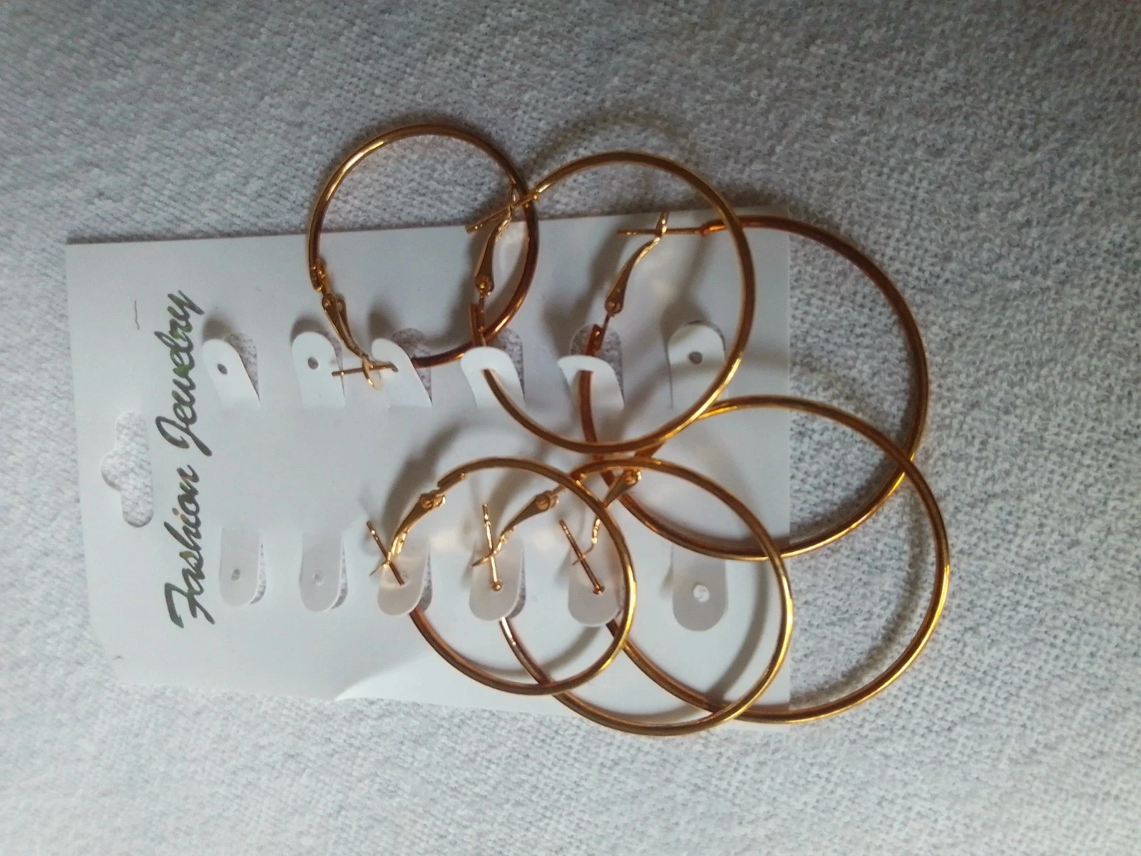 Lot de 3 paires de créoles dorées